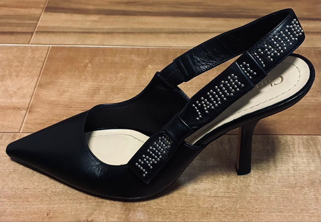 J'ADIOR ディオールスリングバックパンプス　38 黒