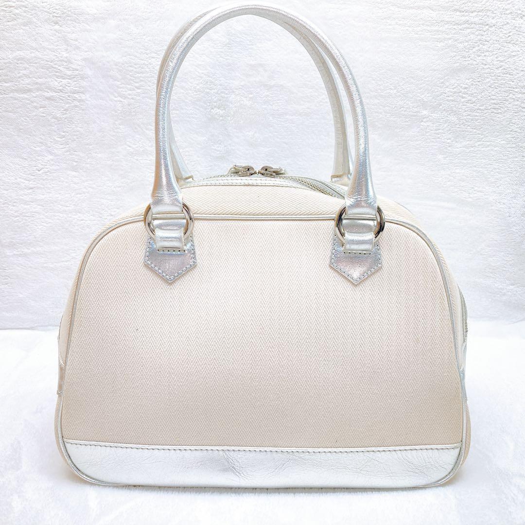 ✨美品✨バーバリー　ブルーレーベル　ミニボストン ロゴ キャンバス レザー