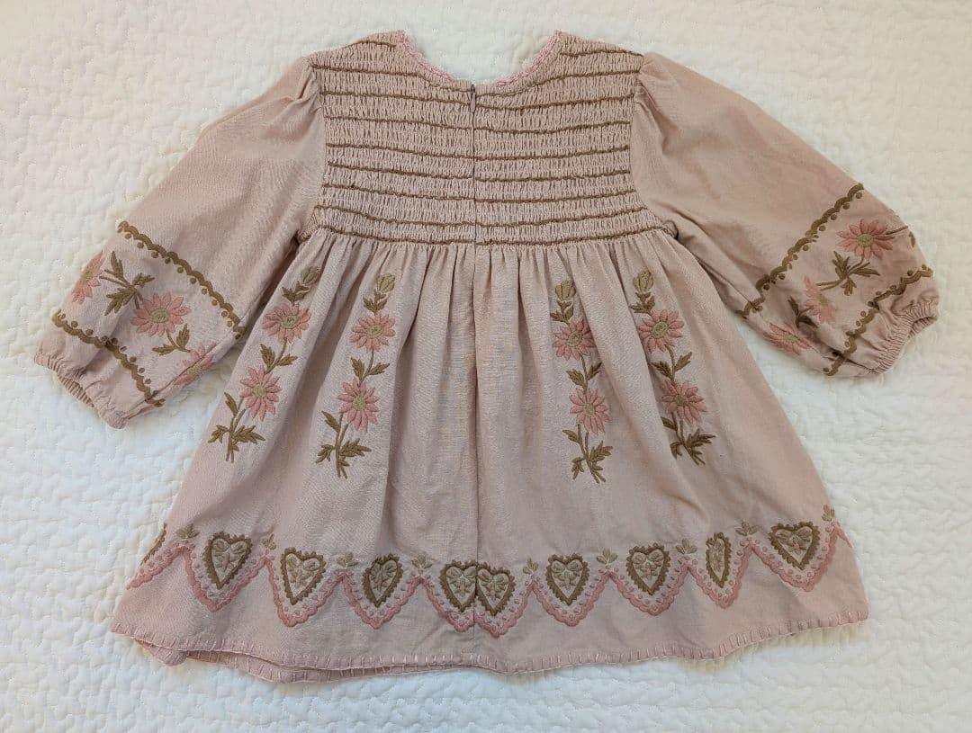 ワンピース Apolina PennySmockDress PinkBeige 2-3y