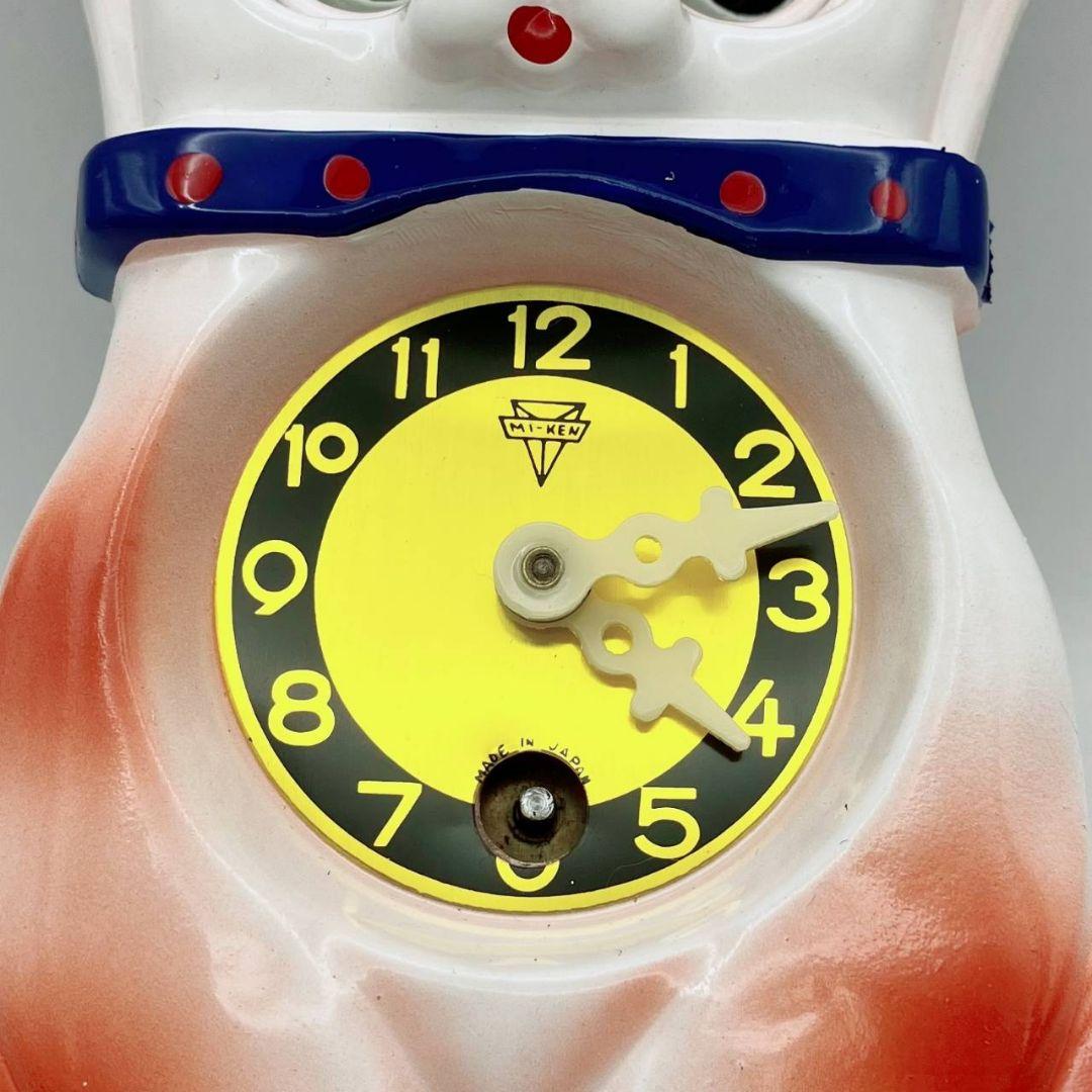 ミケン　犬　振り子時計　日本製　いぬ　昭和レトロ　ゼンマイ　古時計　アンティーク