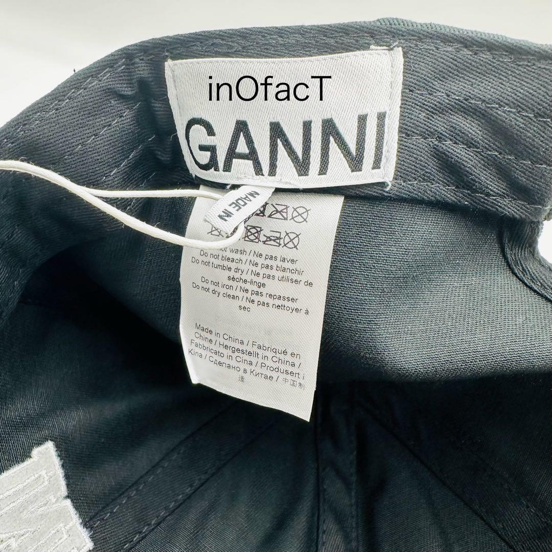 GANNI CAP HAT ガニー ロゴキャップ ベースボールキャップ ブラック