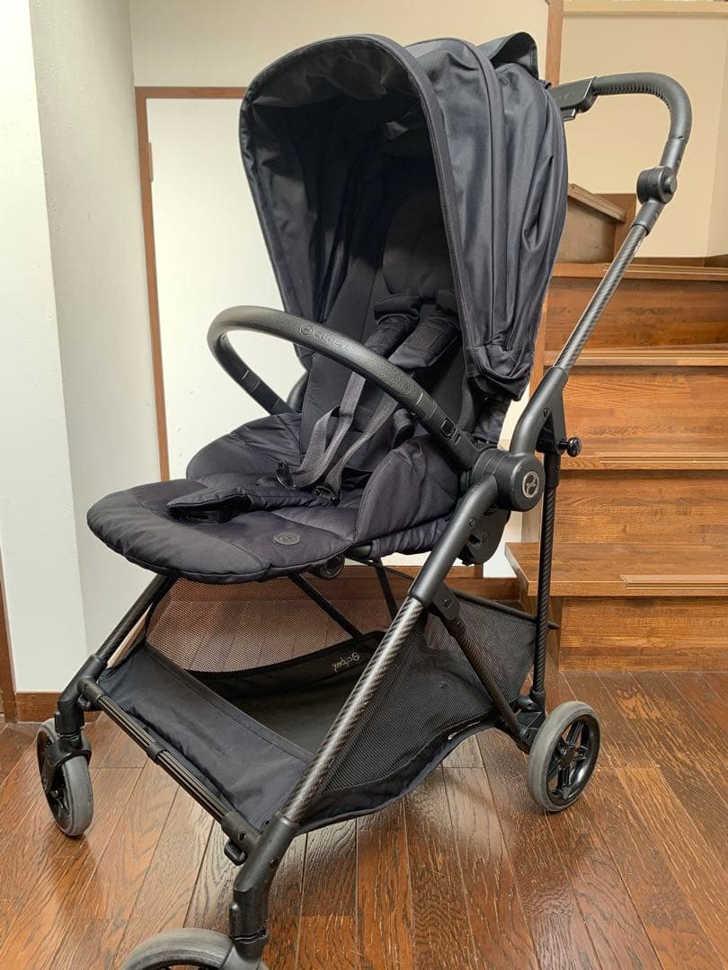 cybex メリオカーボン Black レインカバー付き