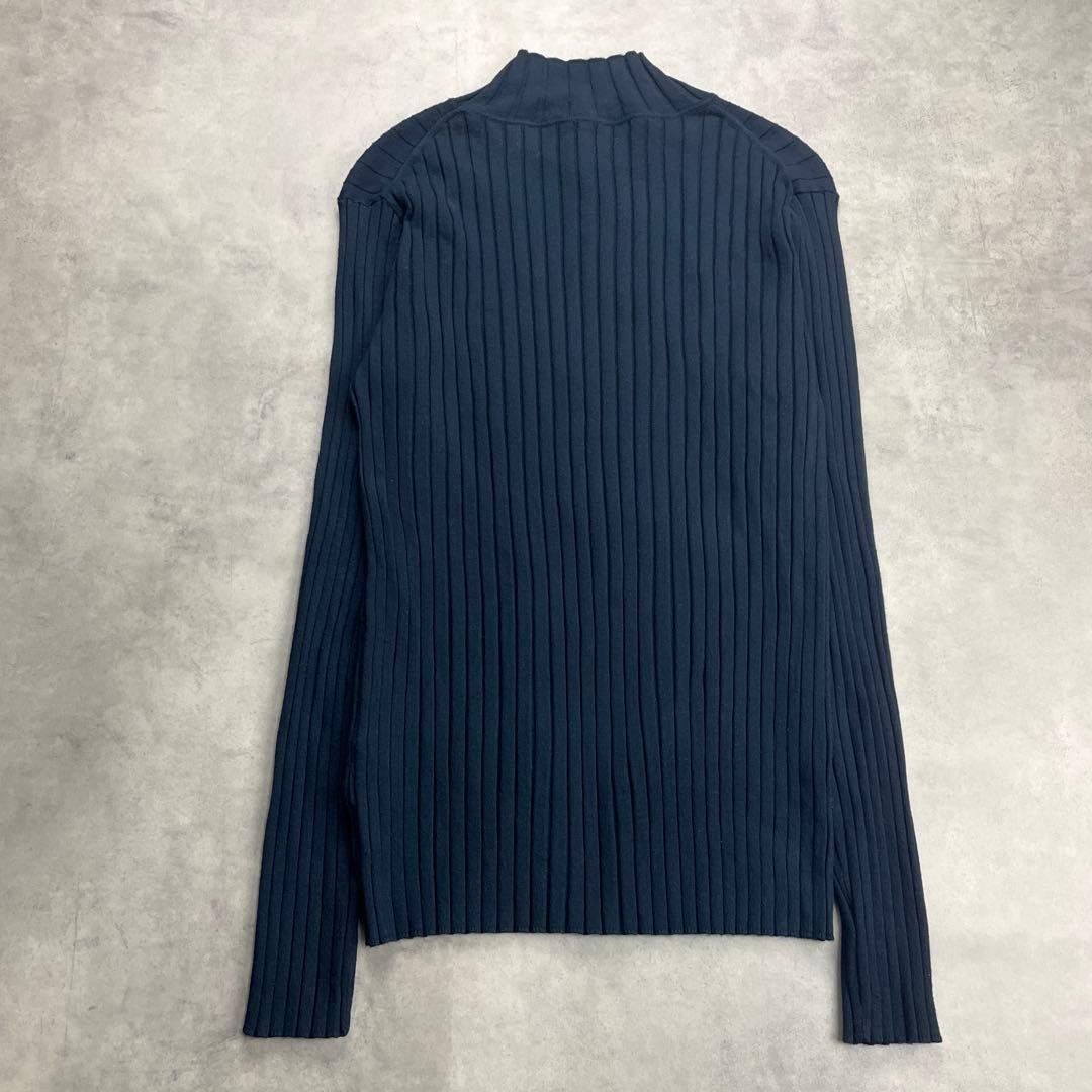 美品　SOEJU ソージュ　ワイドリブタートルネックニット ネイビー M