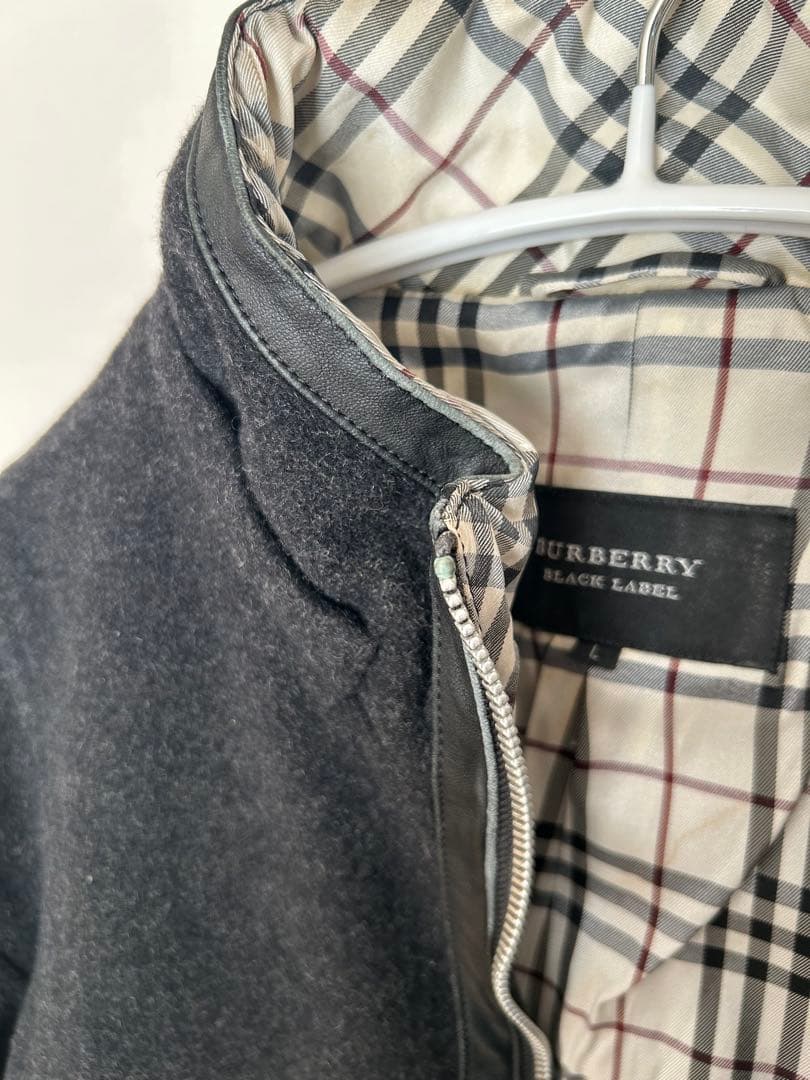 00s BURBERRY BLACK LABEL ウール　フルジップジャケット