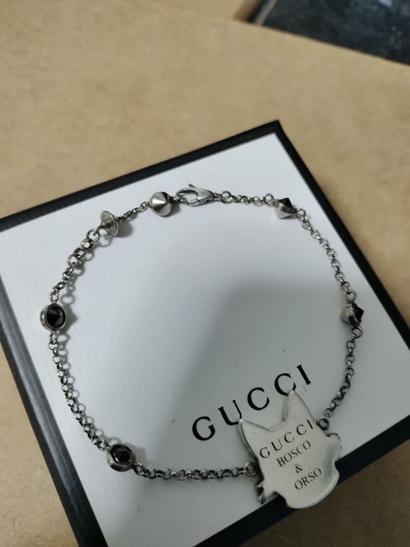 良好品 GUCCI BOSCO&ORSO シルバー925ブレスレット 高級感あり