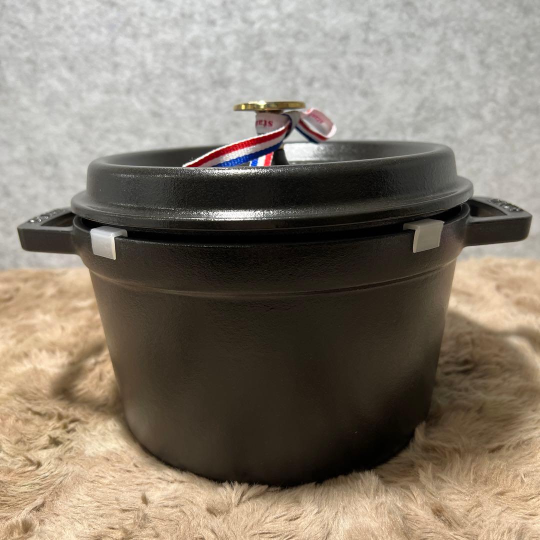 staubストウブ グランドココット ラウンド ブラック 20cm 鍋 IH対応