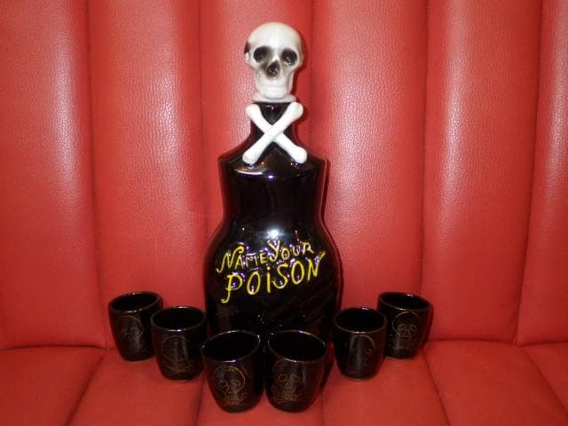 50'S★NAME YOUR POISON★スカル★デカンタ★ビンテージ★毒瓶