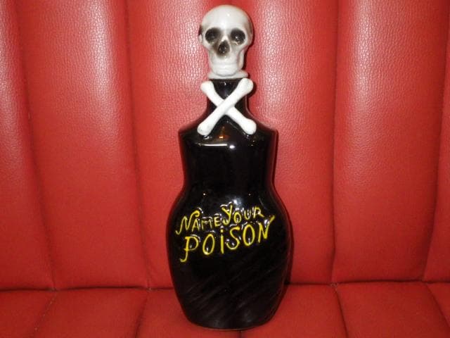 50'S★NAME YOUR POISON★スカル★デカンタ★ビンテージ★毒瓶