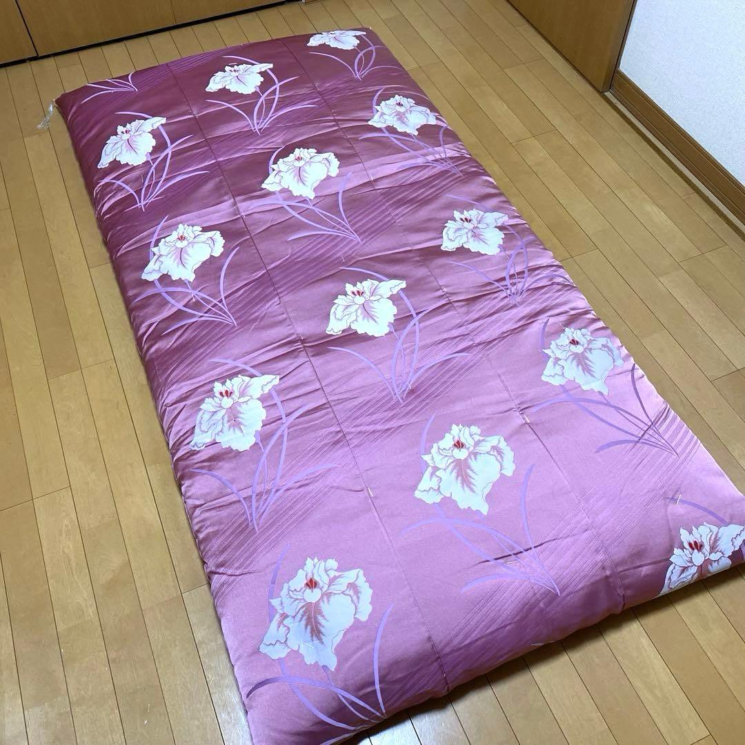 【美品】高級布団（掛・敷セット）2セット　掛カバー2枚　緞子　布団店あつらえ