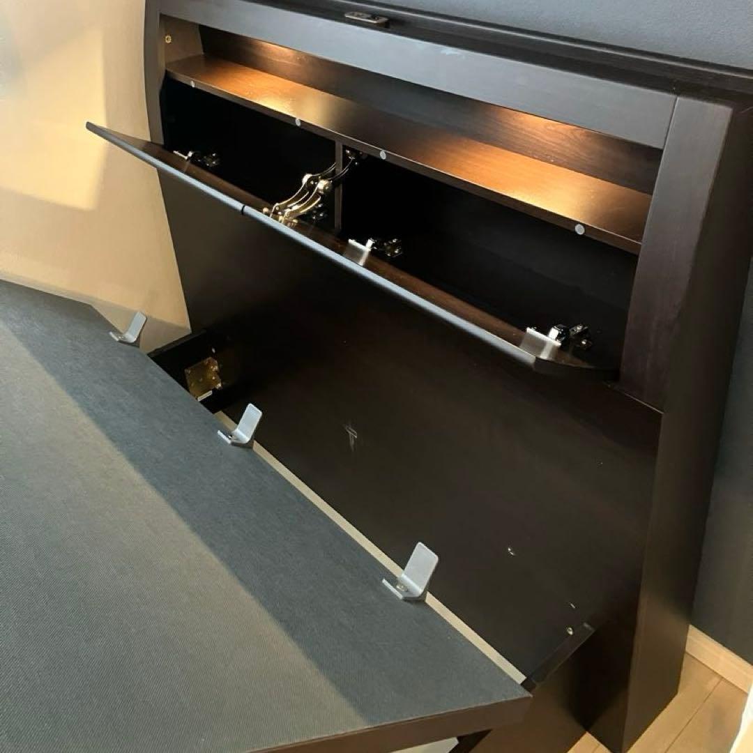 ニトリ／セミダブルベッドフレーム(OPグランCタテ 浅型/DBR)