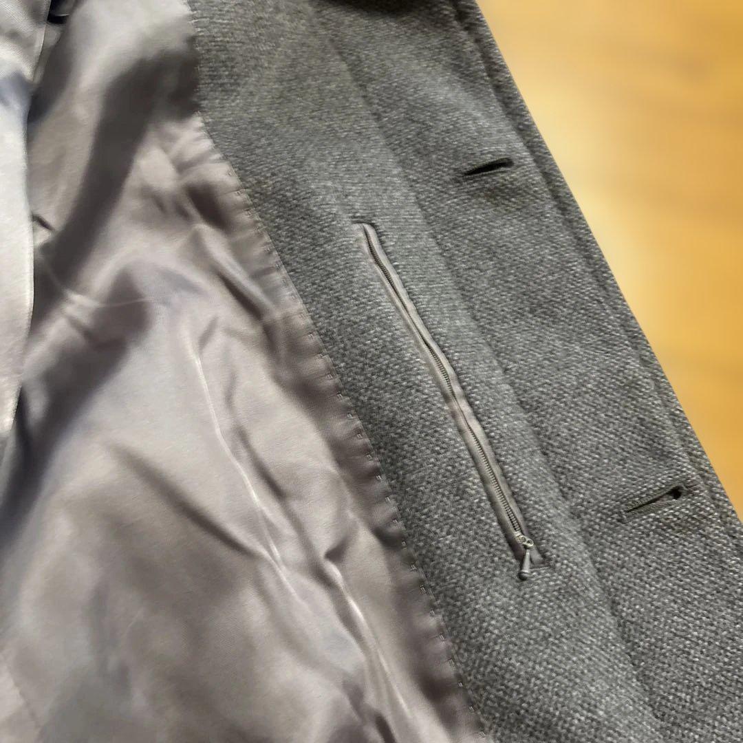 Paul Stuart アンゴラ カシミア混 ステンカラーコート グレー L