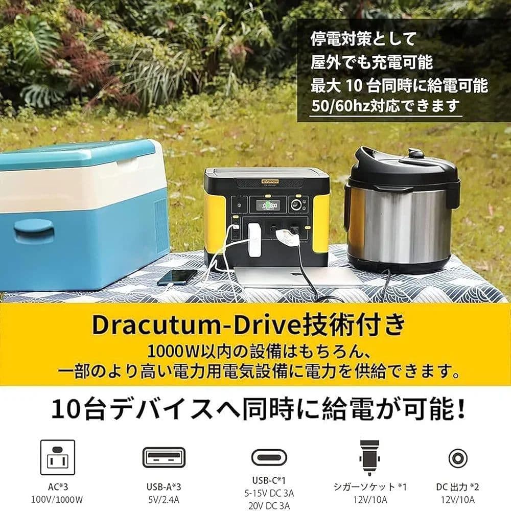 【新品未開封】Evopow リン酸鉄リチウムポータブル電源1024Wh 当日発送