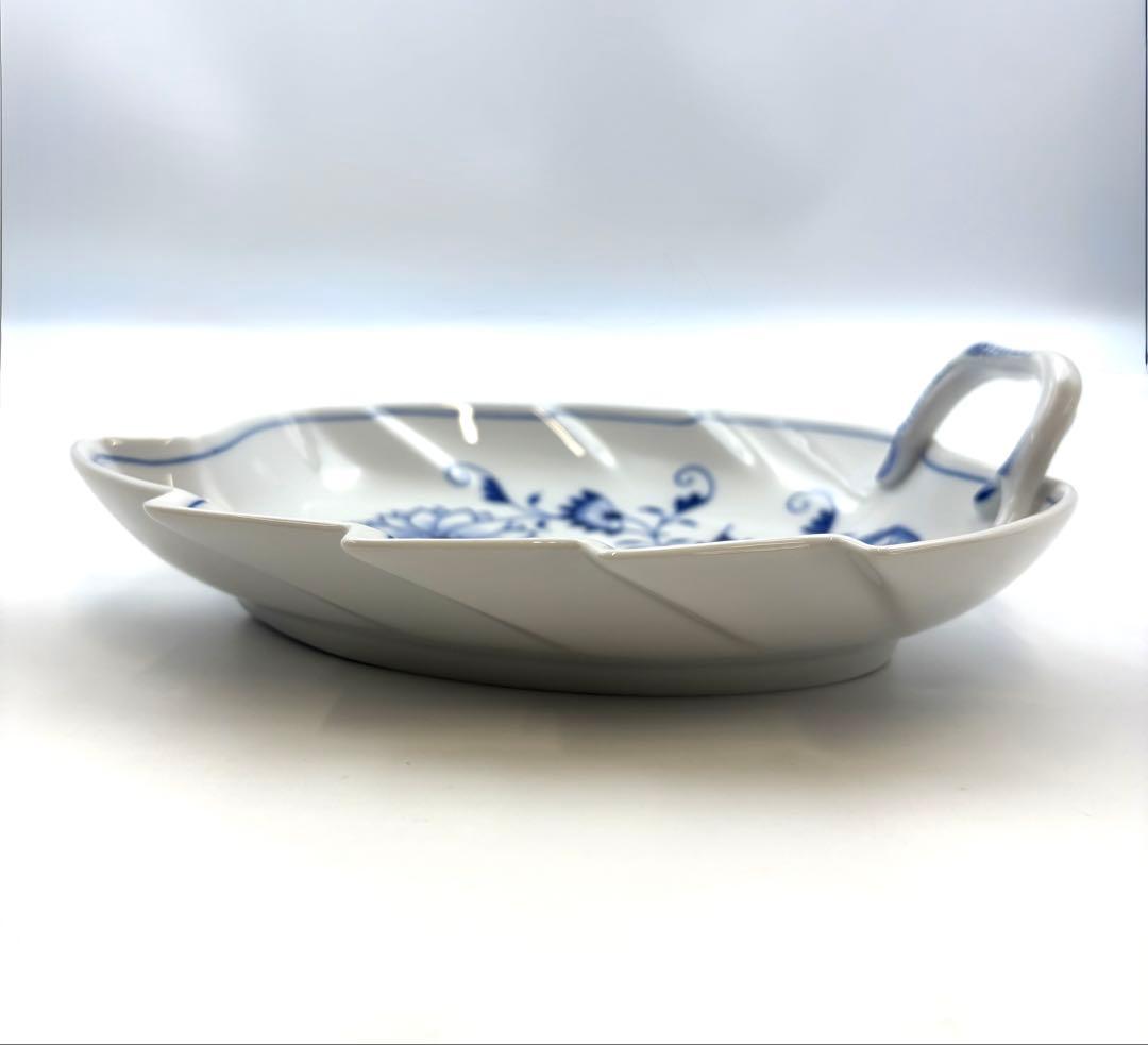 未使用保管品　MEISSEN マイセン　ブルーオニオン　20cmリーフディッシュ