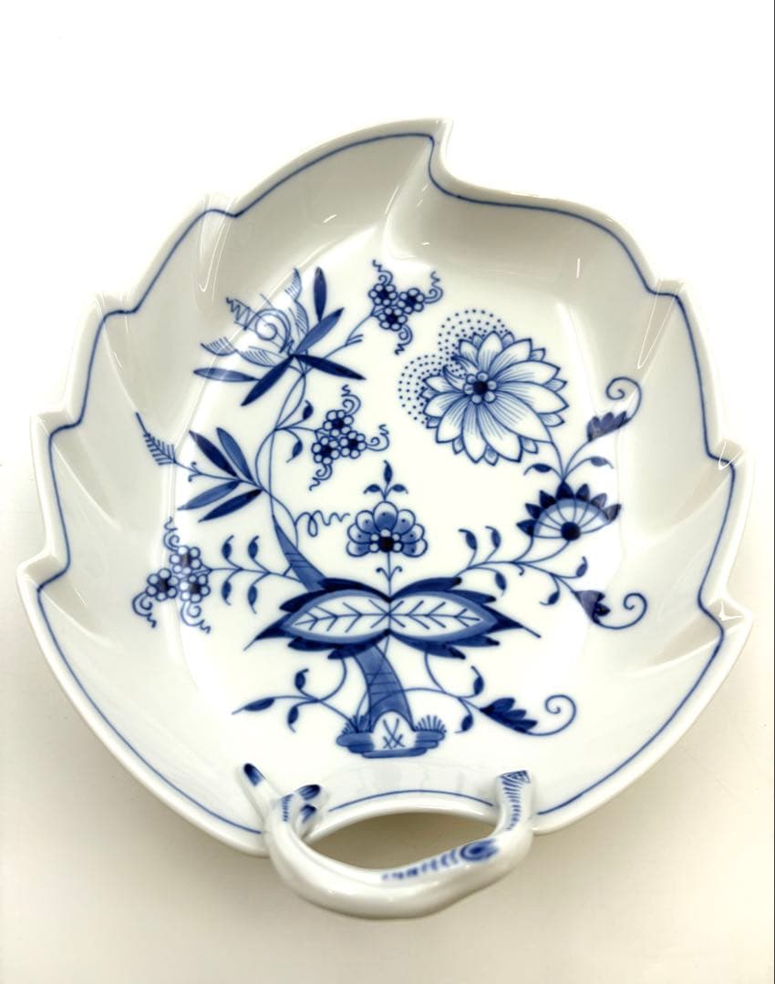 未使用保管品　MEISSEN マイセン　ブルーオニオン　20cmリーフディッシュ