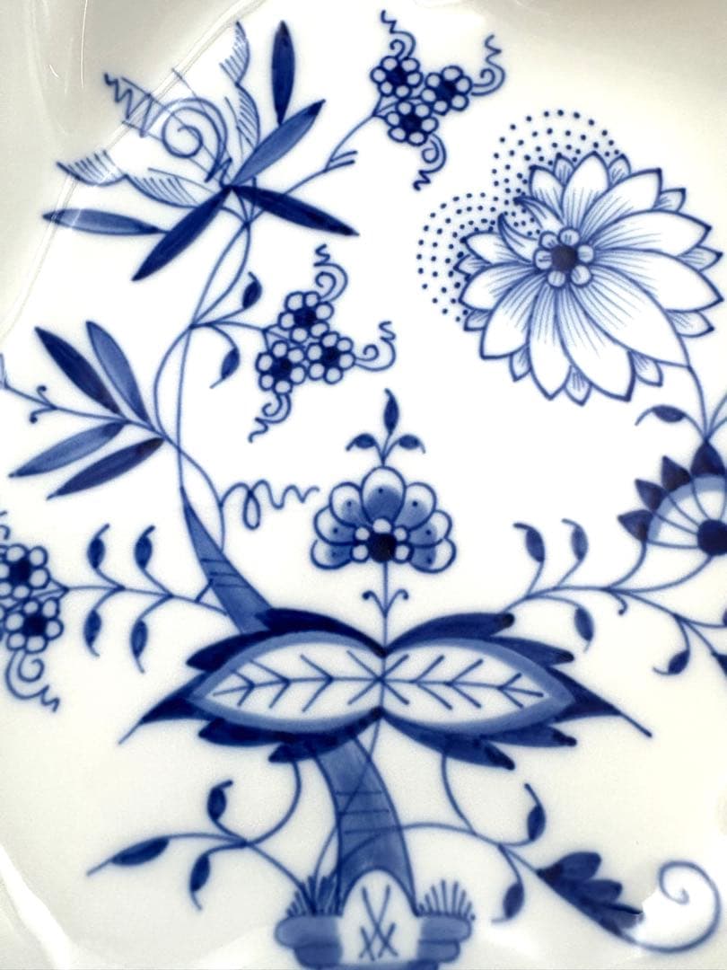 未使用保管品　MEISSEN マイセン　ブルーオニオン　20cmリーフディッシュ