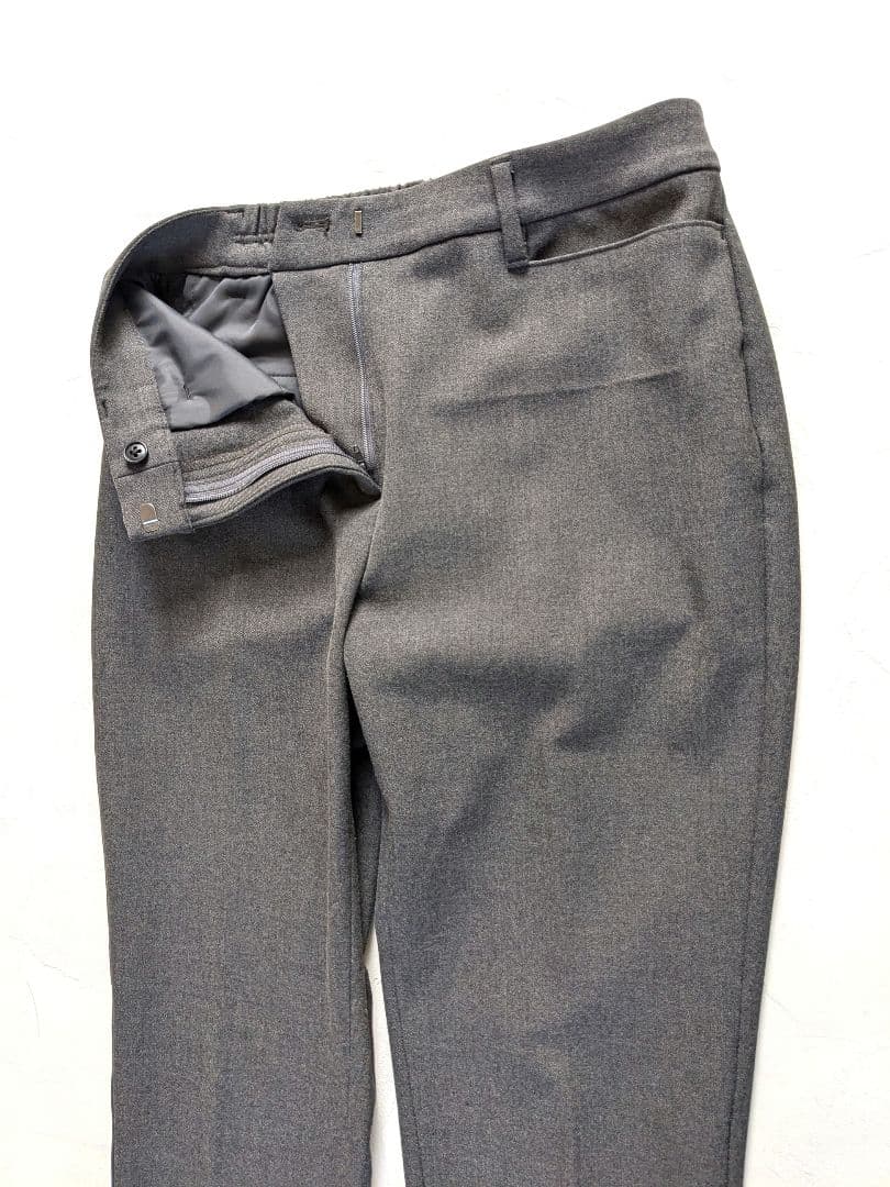 美品　プラステ　パンツスーツ　М・L　ノーカラー総裏　ストレッチ　センタープレス