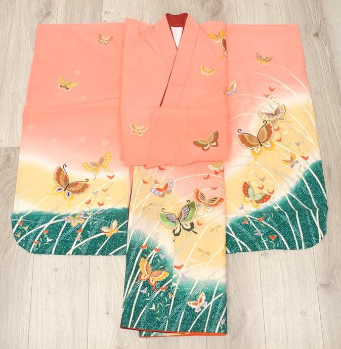 AKKIさん専用　七五三７歳 女の子 振袖 ピンク系4495・4494【中古】