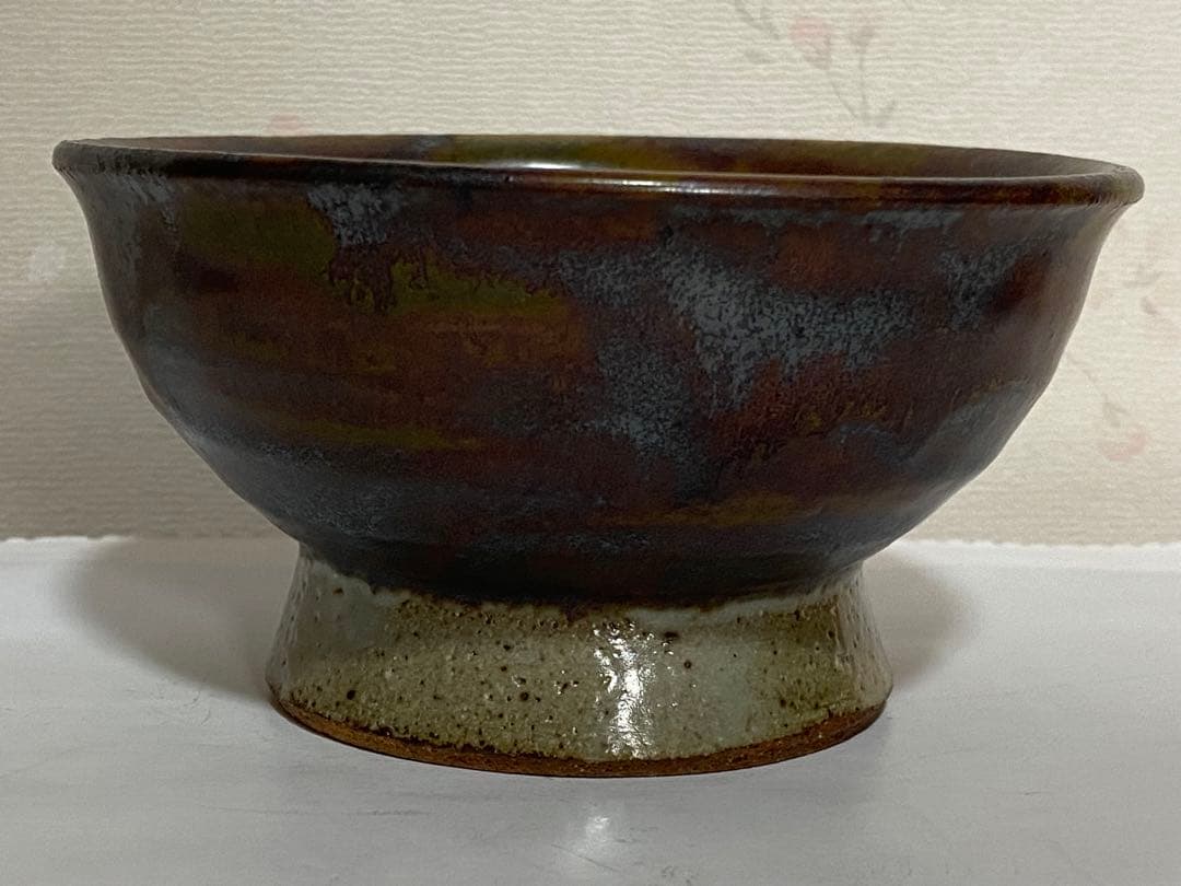 ♦民藝 ぐい呑み 益子焼 流し掛け 酒器 昭和時代初期 作品 古美術 骨董品