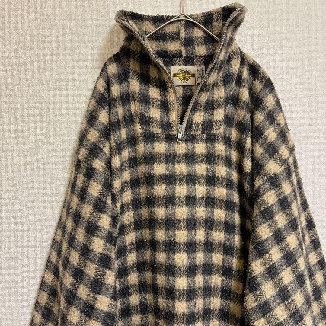EARTH RAGZ チェック ジャケット ハーフジップ　XL アメカジ