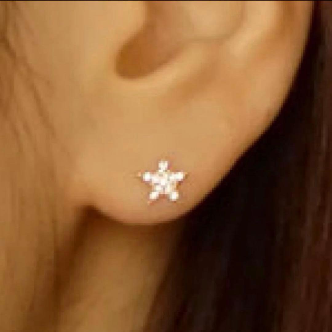 K18 ダイヤ　ピアス　YG パヴェ　0.12ct