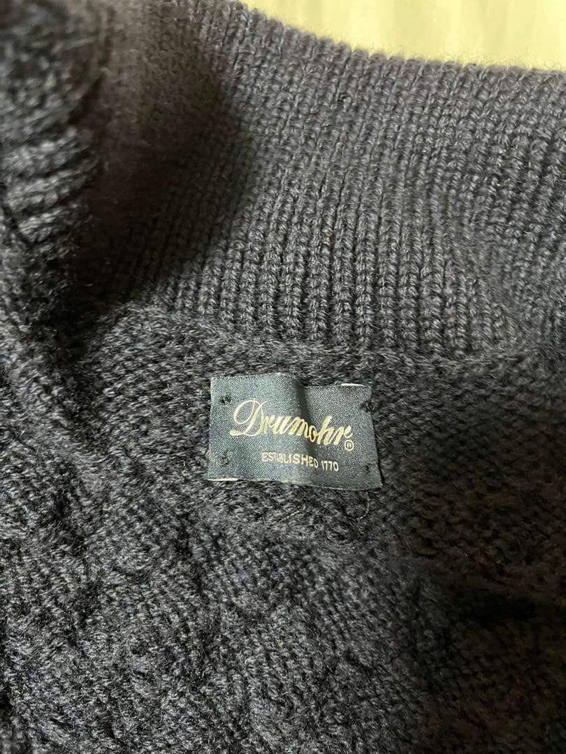 DRUMOHRショールカラー ケーブルカーディガン46