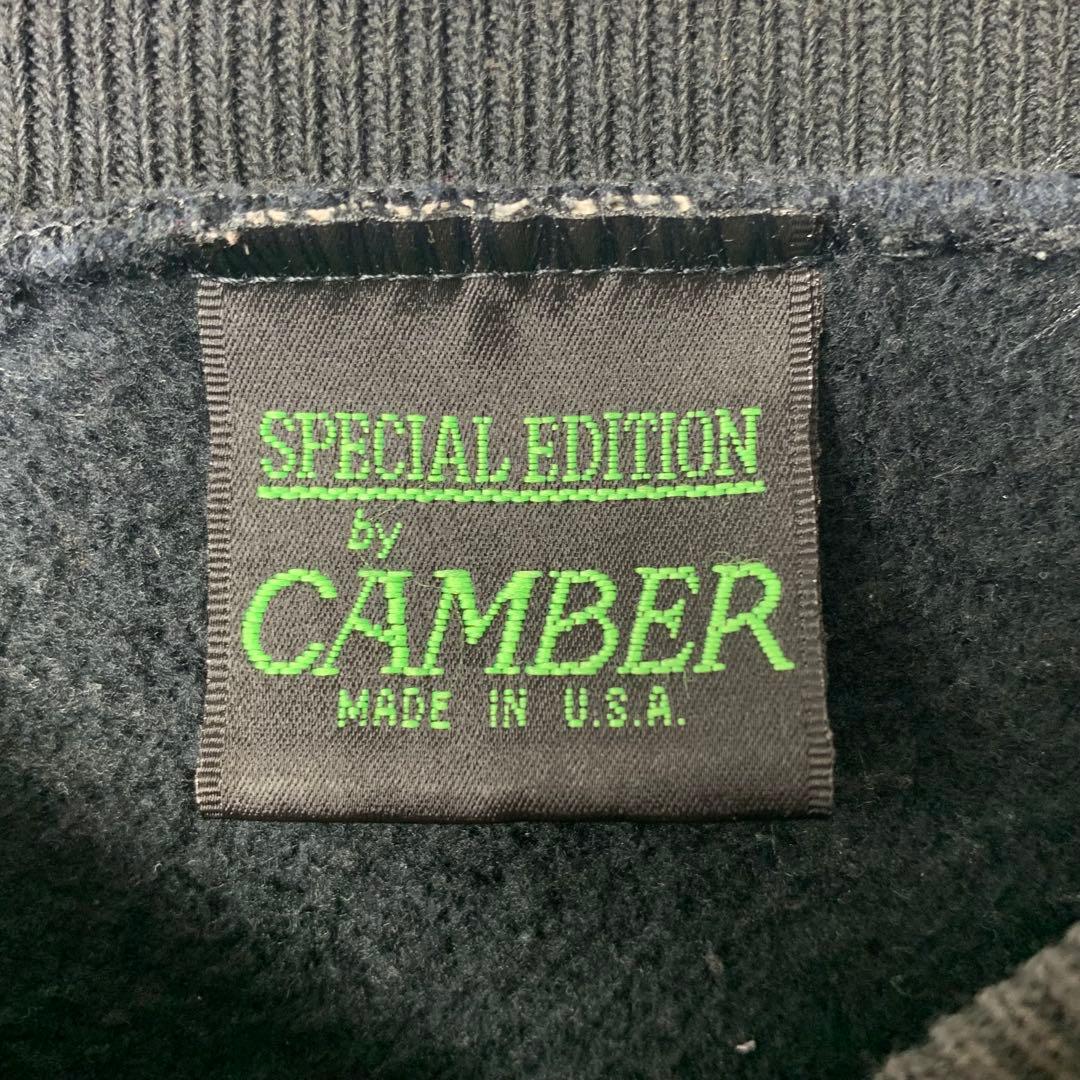 90s USA製 CAMBER スウェットカーディガン M ブラック スナップ