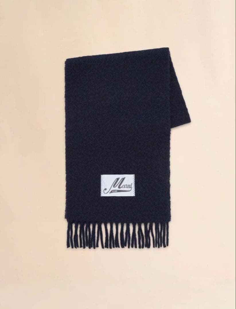 Marni ネイビー ウール マフラー UNI