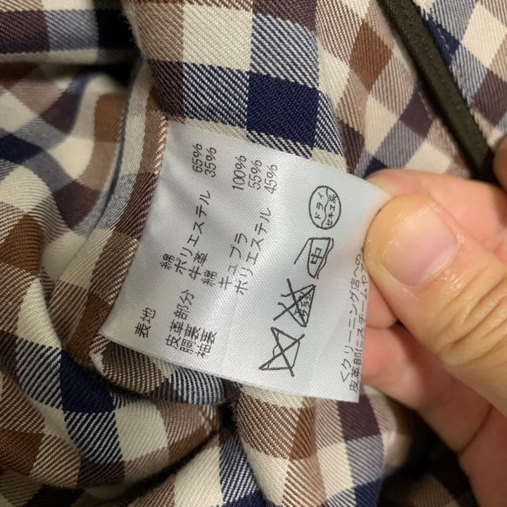 Aquascutum アクアスキュータム トレンチコート 44 カーキ 牛皮