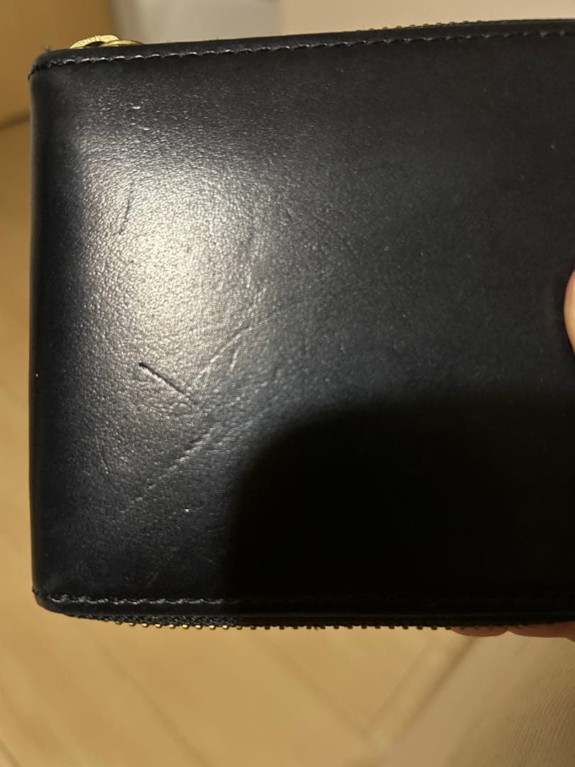 SLOW 二つ折り財布　黒herbie round short wallet