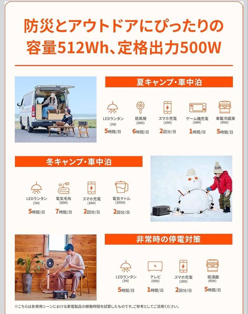Jackery ポータブル電源 500 512Wh