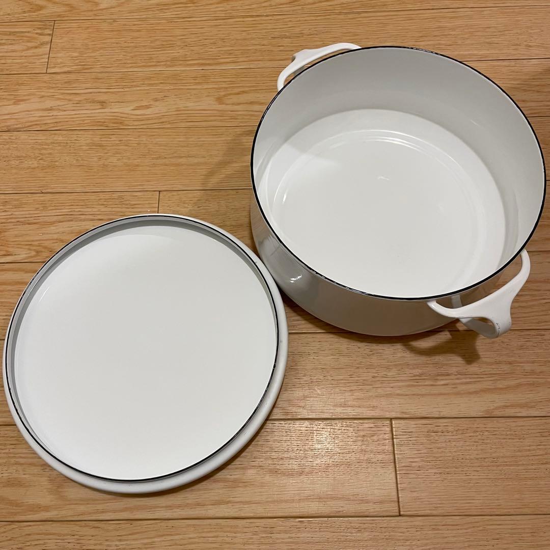 DANSK ダンスク 両手鍋 23cm ホワイト ホーロー 鍋
