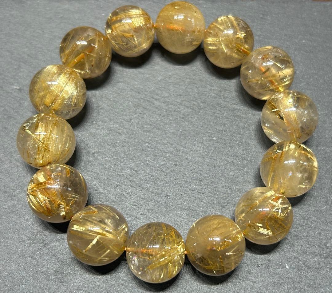 ゴールドルチルクォーツブレスレット　17mm