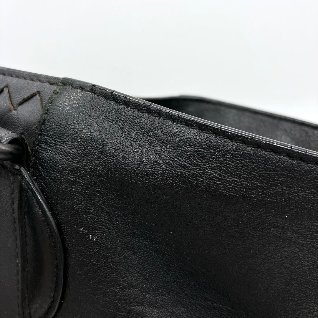 【BOTTEGA VENETA】2wayバッグ　イントレチャート　レザー　黒色