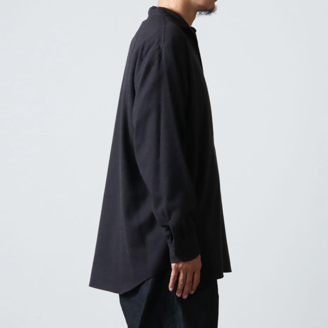 COMOLI22AW ウールビエラ スキッパーシャツ サイズ3 チャコール