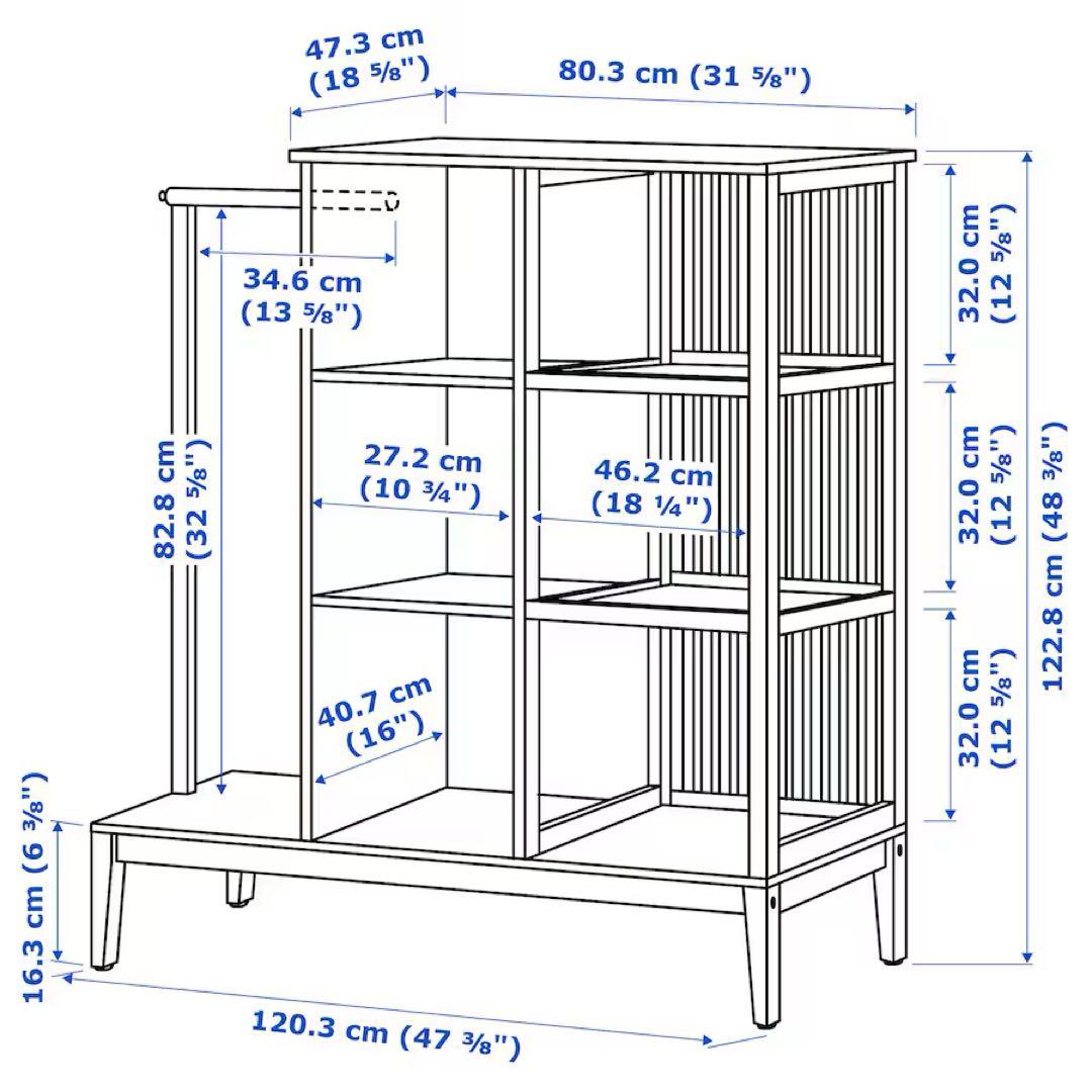 【極美品】IKEA NORDKISA オープンワードローブ 引き戸付き