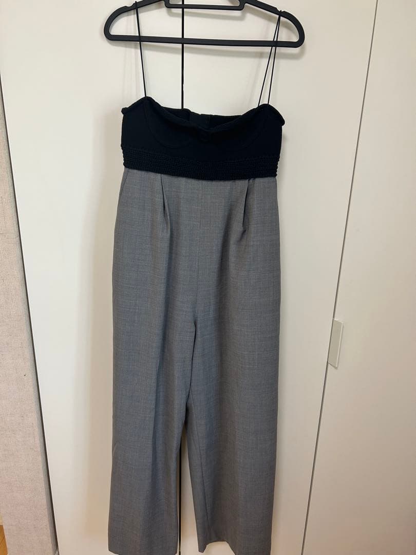 MAISON SPECIAL ニットビスチェオールインワン　グレー　38