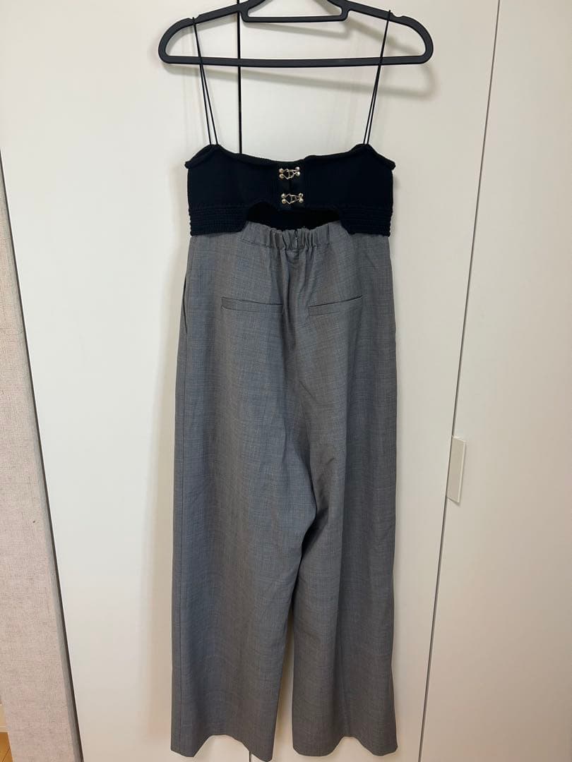 MAISON SPECIAL ニットビスチェオールインワン　グレー　38