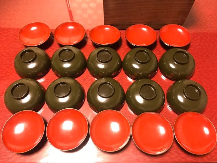 牡丹 蒔絵 小吸物椀 10客 江戸期 希少品