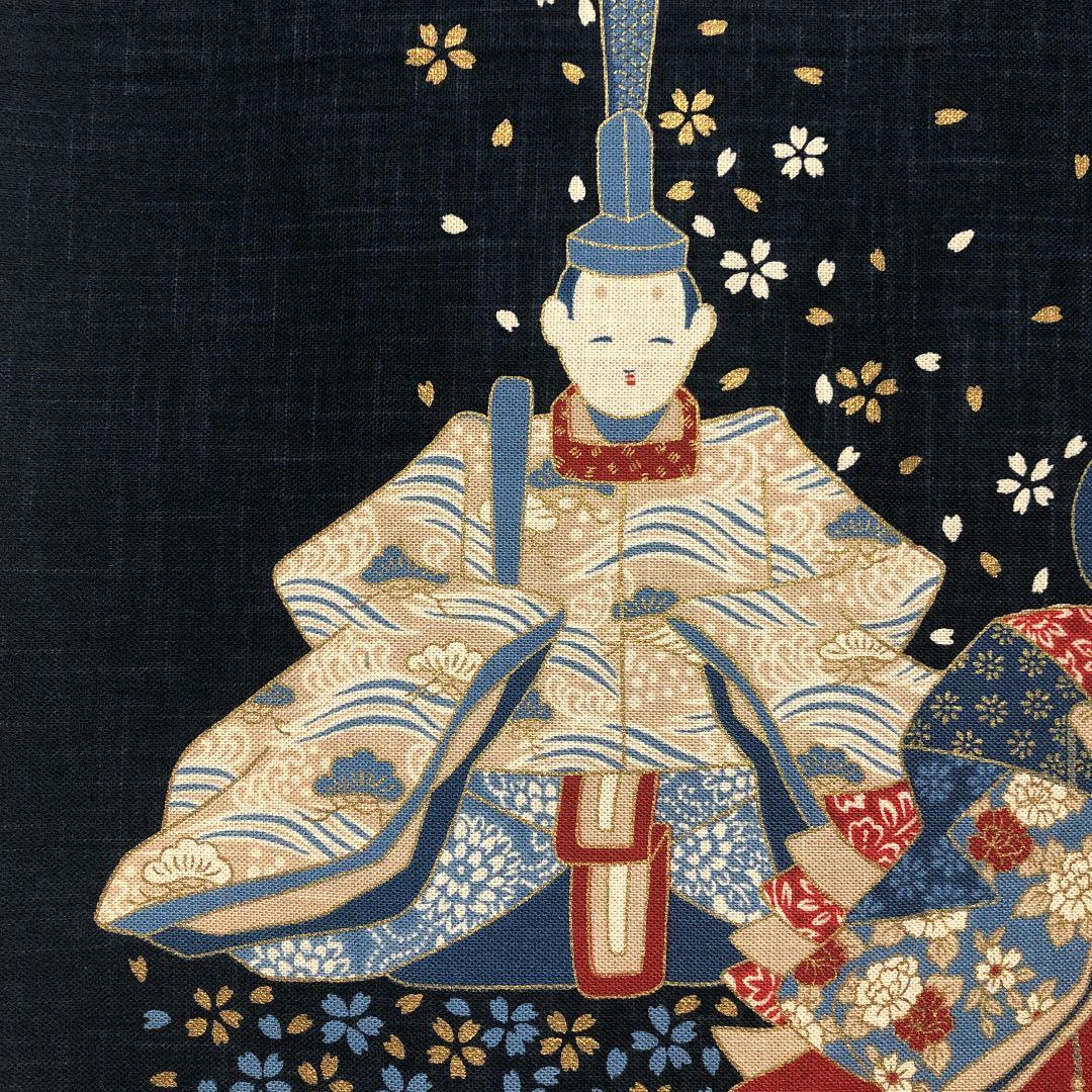 【美品】3月節句用 ひなまつり 藍染め タペストリー ① 雛祭り 人形