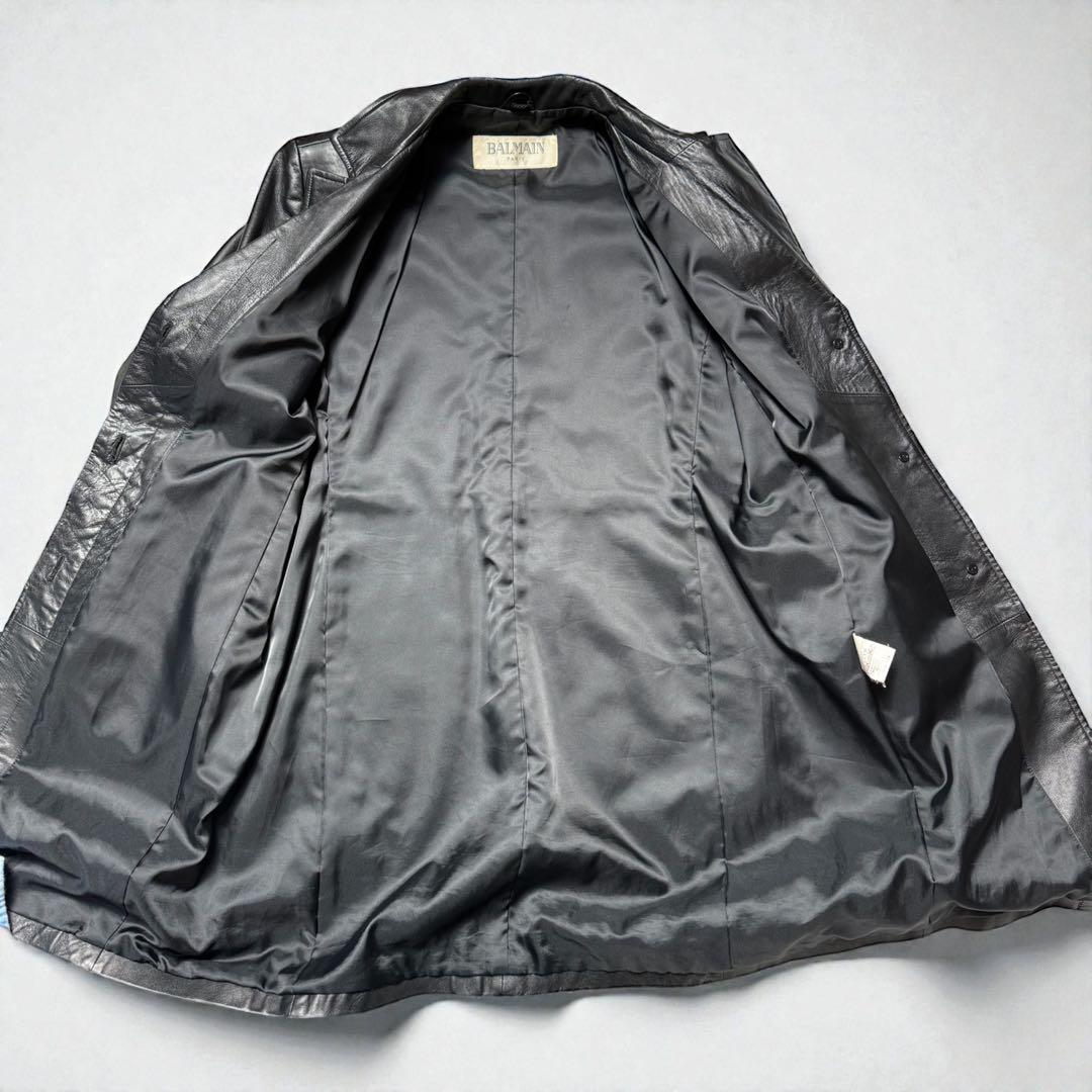 BALMAIN バルマン　レザーコート ラムレザー