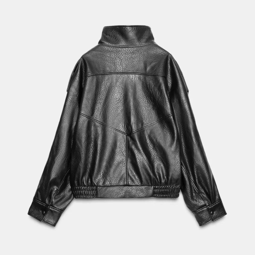 ZARA ザラ　フェイクレザージャケット　XS レザージャケット ブラック 黒