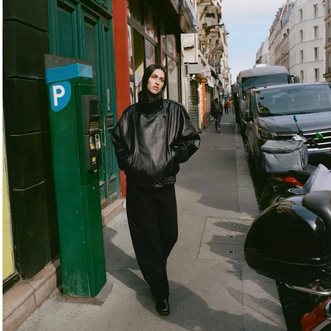 ZARA ザラ　フェイクレザージャケット　XS レザージャケット ブラック 黒