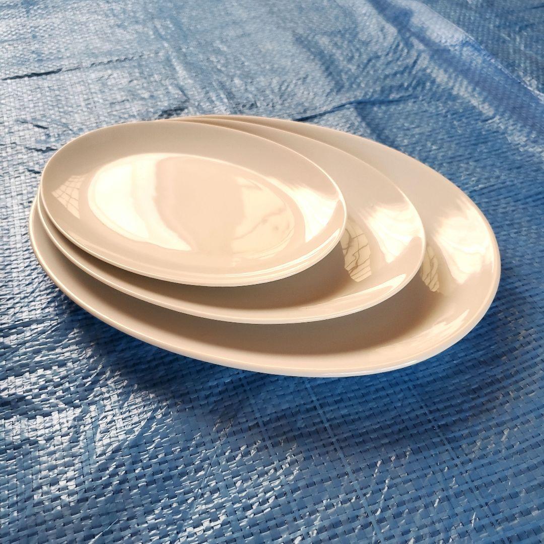 白色無地オーバル皿セット（大中小セット販売）