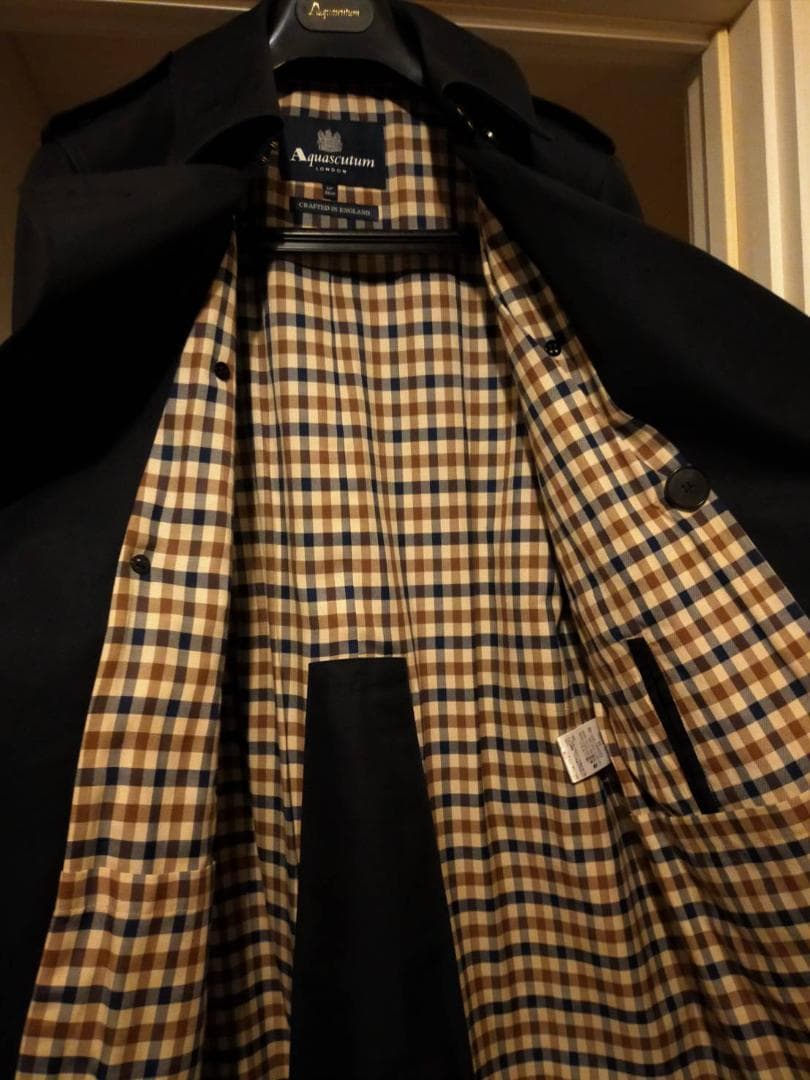 Aquascutum Princegate（UK）ネイビー トレンチコート 美品
