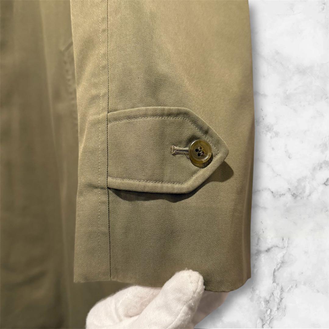 美品‼️バーバリー ステンカラーコート ウールライナー付き 玉虫色 L~XL 綿