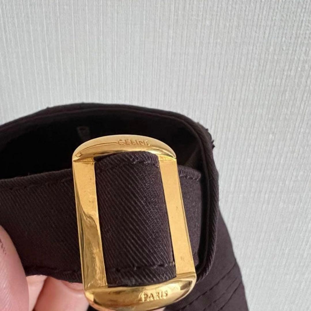 【再掲載】CELINE トリオンフ　キャップ　ダークブラウン