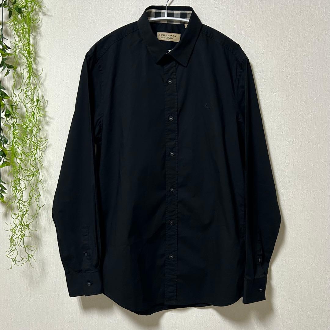 【現行タグ】 BURBERRY LONDON 長袖シャツ ブラック チェック S