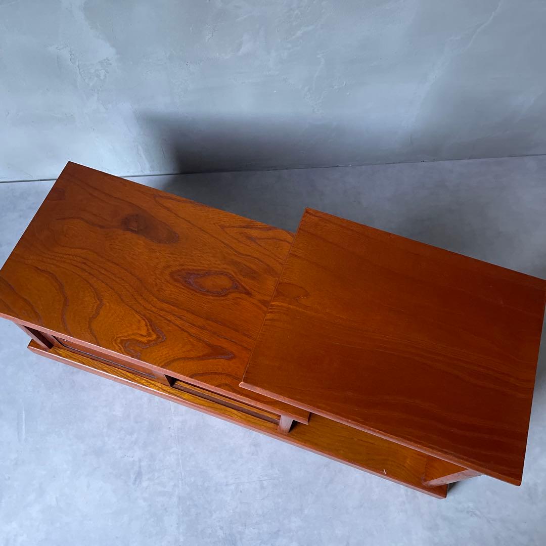 木製 欅調 違い棚 置床 和風家具 AVボード 和室