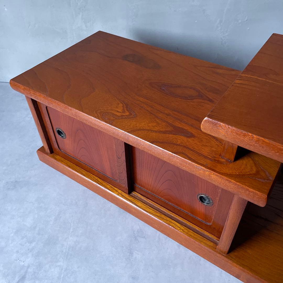 木製 欅調 違い棚 置床 和風家具 AVボード 和室