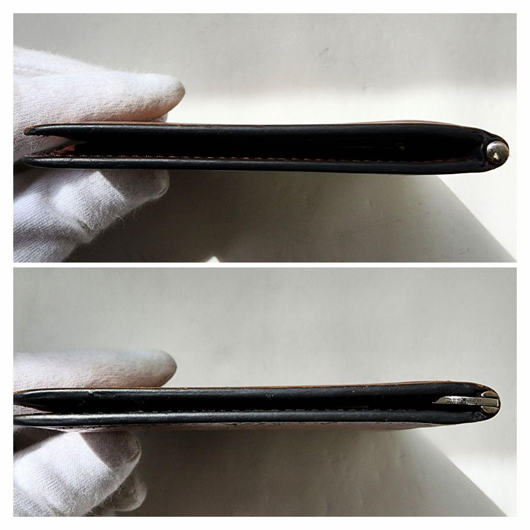 【良品】ベルルッティ カリグラフィ マネークリップ 折り財布 ブラウン系 レザー